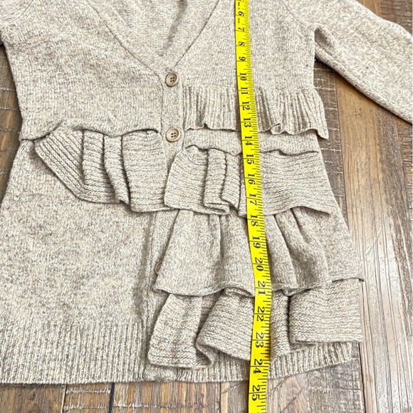 Anthropologie Moth Ruffled Wool Blend Cardigan XS - Picture 6 of 7
